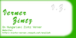 verner zintz business card